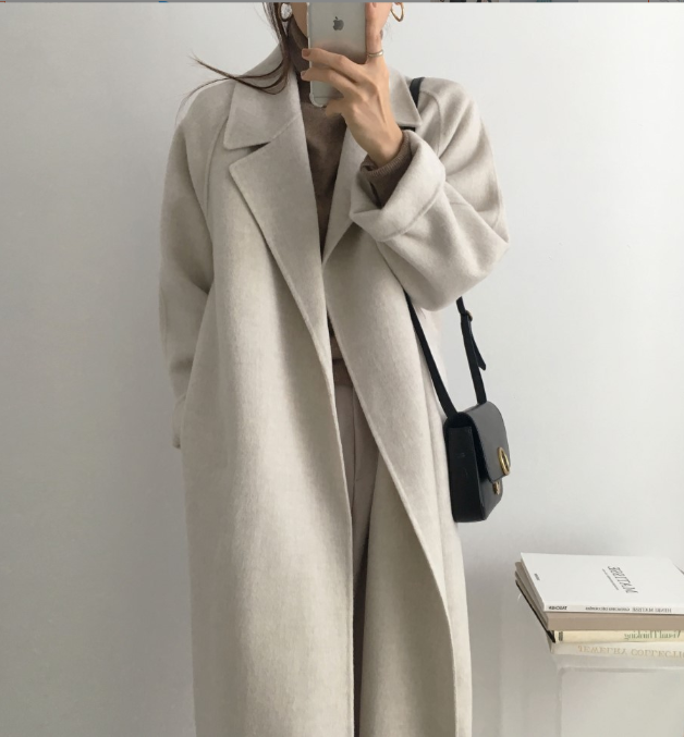 Double-Sided Wool Coat for Women's Self-Cultivation