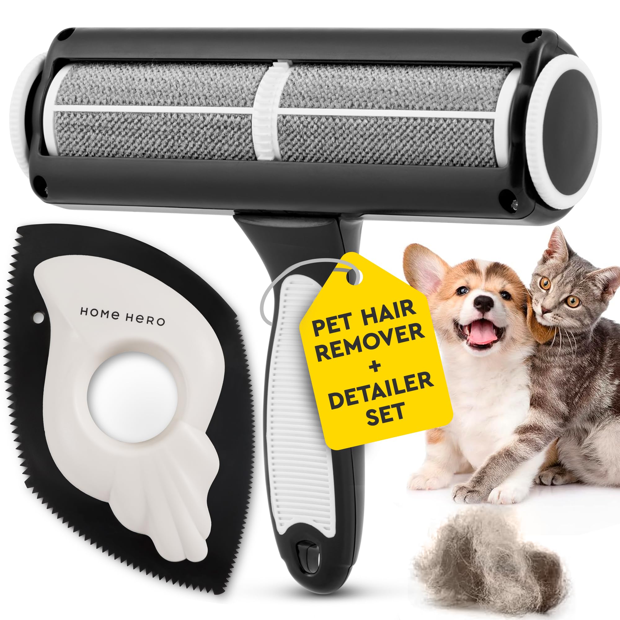 Pet Hair Remover for Couch - Reusable Lint Roller - Remover for Couch Cat and Dog Hair/Quitapelos para sofá – Rodillo quitapelusas reutilizable – Artículos esenciales para mascotas – Quitapelos para perros (sofá) – Quitapelos para perros y gatos