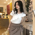 Summer V-Neck Off-Shoulder T-Shirt for Women