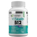 HAYAT Vitamins Vegan Natural Vitamin B12 1000 MCG Dietary Supplement for Energy Metabolism Support 2 Month Supply All Natural Certified Halal 60 Tablets Made in The USA