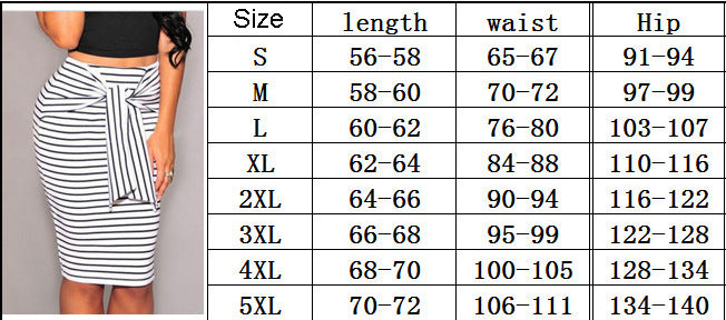High-Waisted Striped Bodycon Skirt for Women